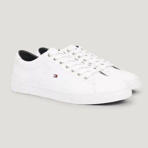 NIB - Tommy Hilfiger Flag Leather Sneaker, White - Multiple Sizes